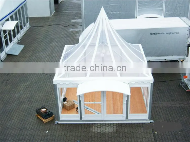 luxury glass wall roof full clear aluminum structure wedding party tent for events with lining decor