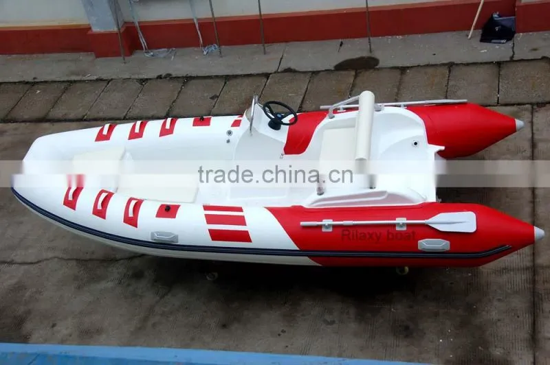 China Cheap 4.8m 16ft Fiberglass Hull Inflatable RIB Boat RIB480B as Tender Dinghy