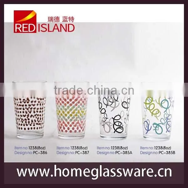 8oz silk screen printing water glass cup