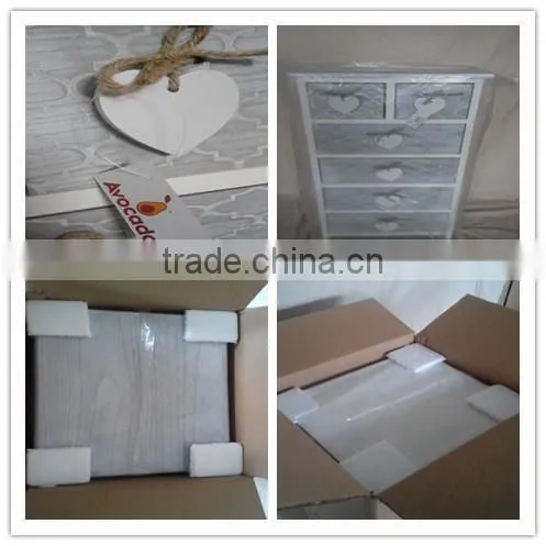 Elegance rural style wood cabinet with 7 wicker drawers wholesale