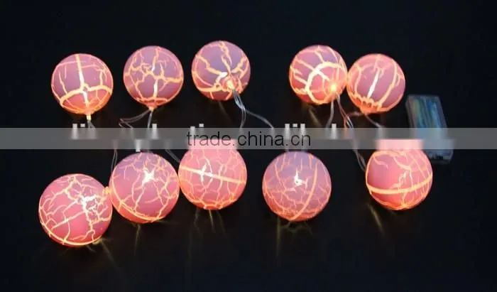 home decoration Paint crack shape ball 10 leds battery operated led string light