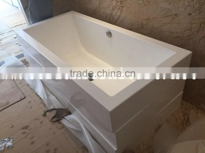 Europen style square shape solid surface bathtub