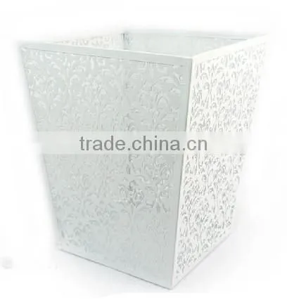 White Metal Punched Durable Waste Bin