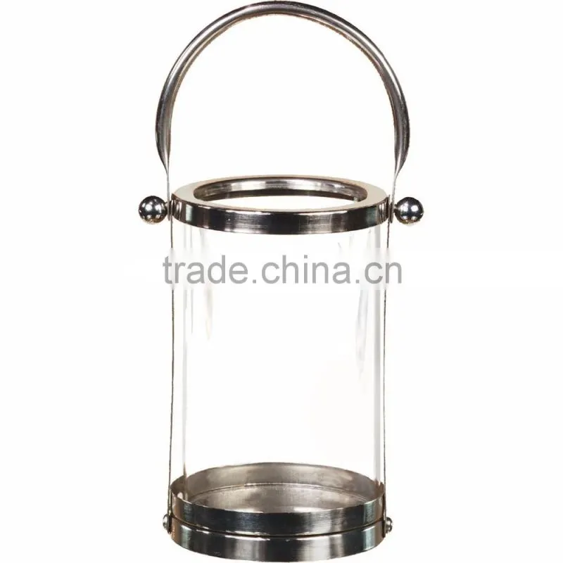black metal and glass hurricane candle holder