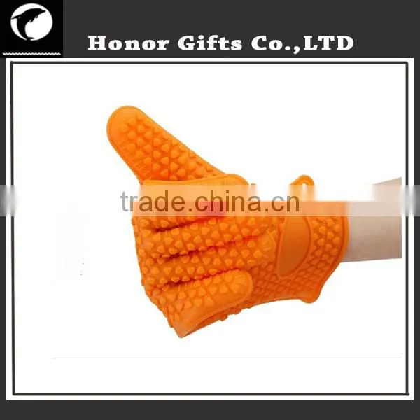 Customized Logo Wholesale Waterproof Heat Resistant Non-stick Silicone Gloves