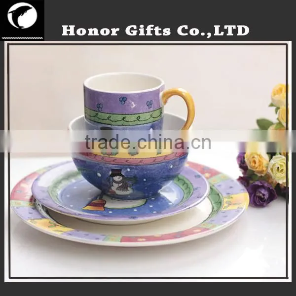 2015 Custom Christmas Flower Porcelain Chinaware Set