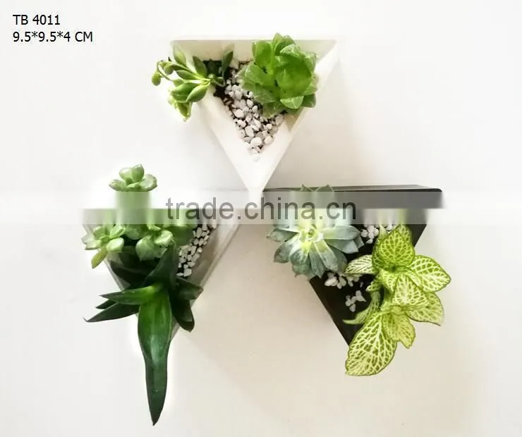 Architectural decor triangle planter pot concrete succulent holder
