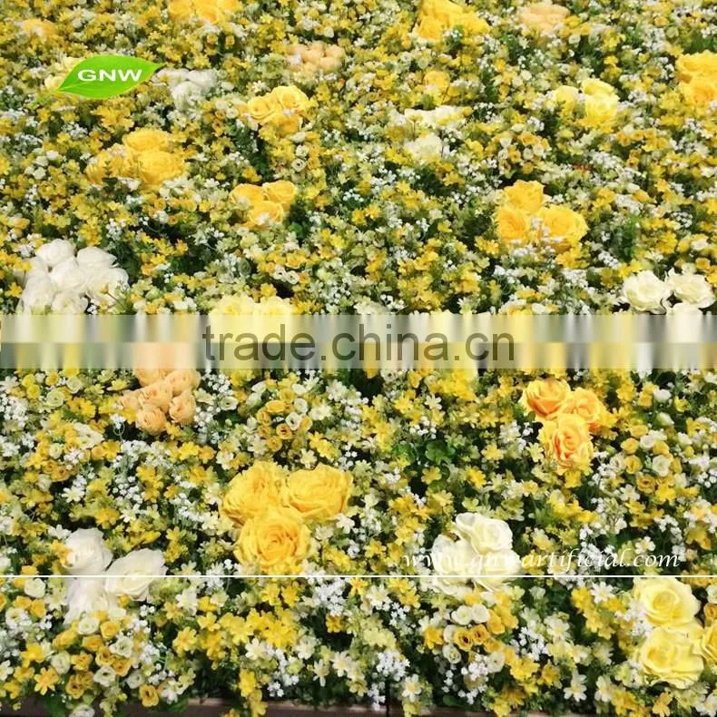GNW 2016 hot-selling 6.5ft wedding flower wall backdrop with sil rose for wedding stage decoration