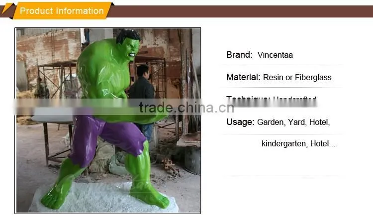 alibaba wholesale promotion resin craft polyresin life size hulk statue