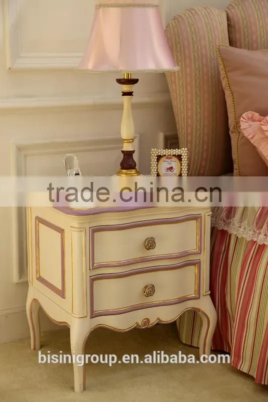 European style classic design kids princess imperial crown cloth art bed in handmade wooden carved design - BF07-70355