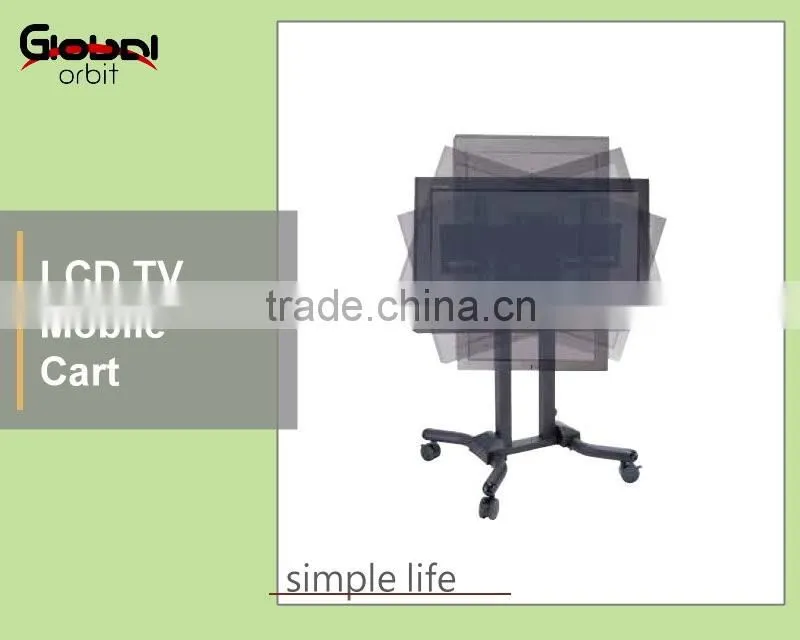 New Design Adjustable Shelf Television Cart Swivel TV Trolley TV Mount With Projector Holder