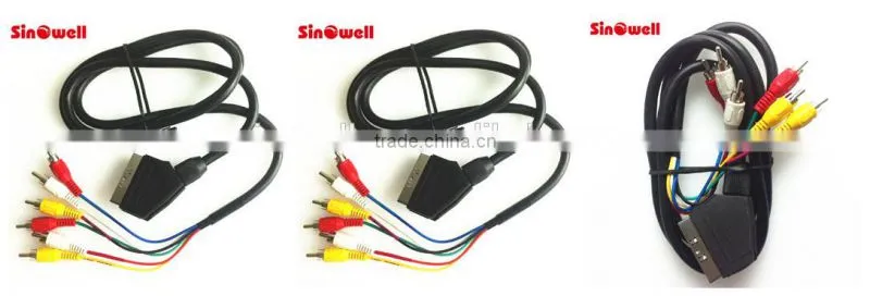 1.5M - 6 RCA to SCART cable