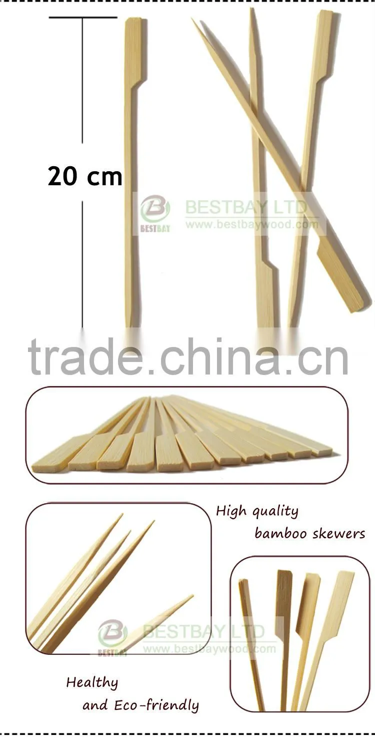 Wholesale square bamboo skewers with logo for BBQ