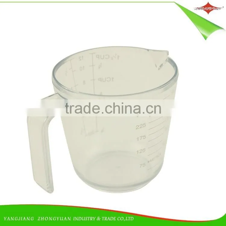 ZY-L1010 High Quality Plastic Transparent Clear PS 300 ml Measuring Cup for Baking Tools