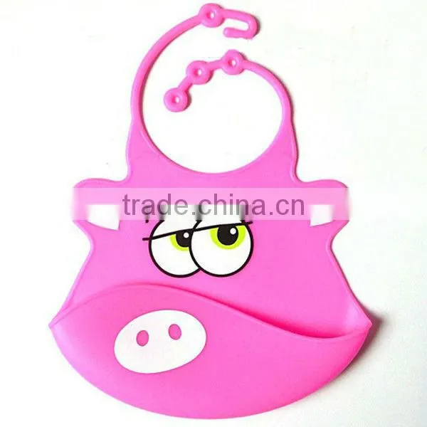 Cute blue Easy Clean Simple Rubber Baby Bib blank