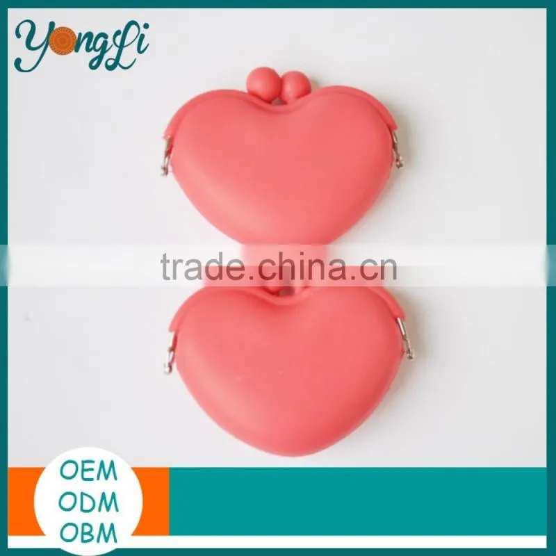 Hot Selling Silicone Heart Shape Coin Purse