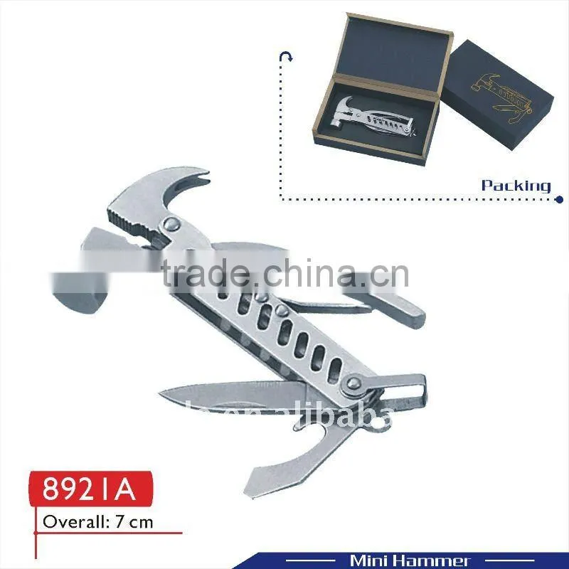 Promotion hardware mini multi function pocket hand tool hammers with axe 8921A