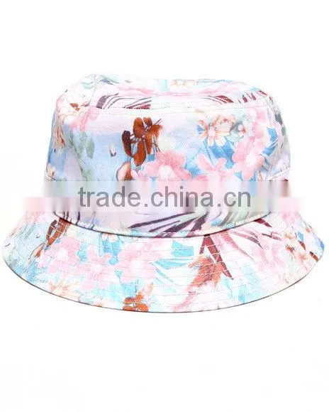 Girl cotton custom floral colorful bucket hat