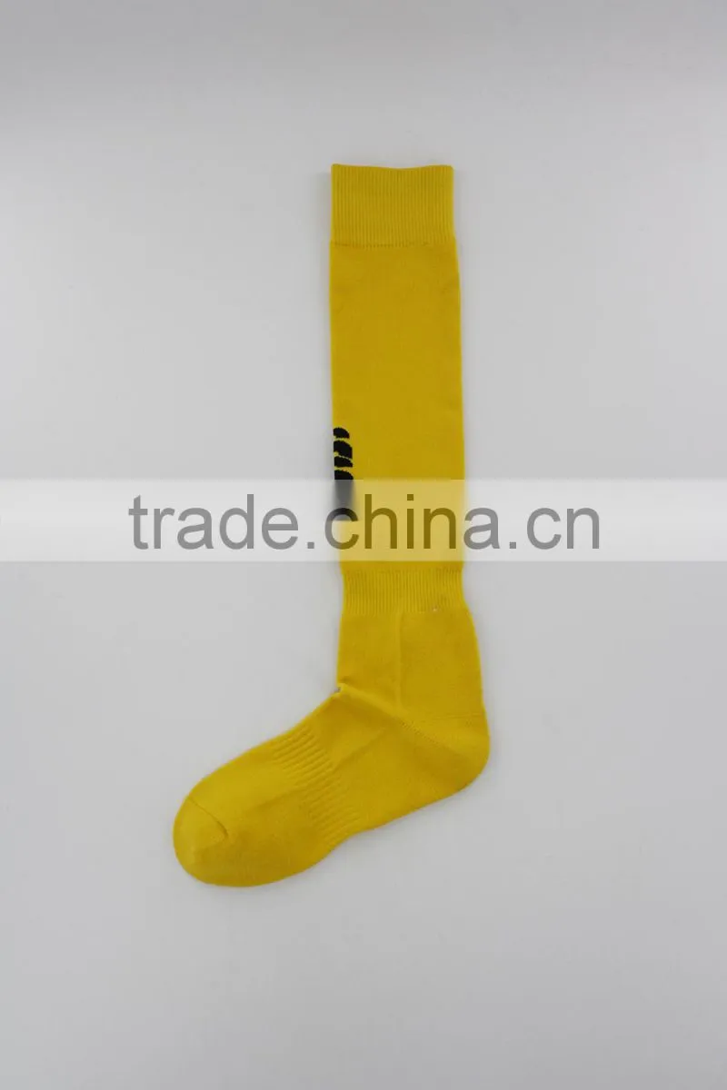 Yellow knee high nylon football socks men