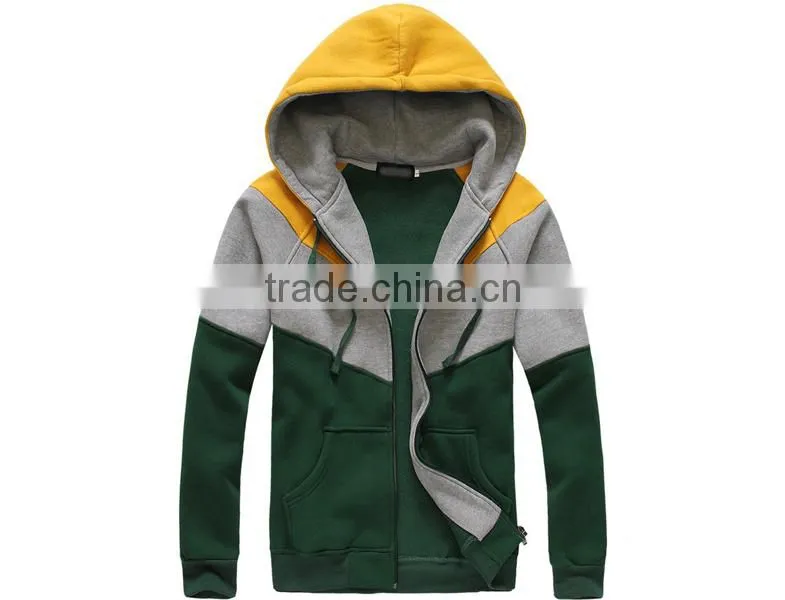 100%polyester Color Blocking Autumn Young Men fashion Heavy Warm Cheap Fleece Jacket