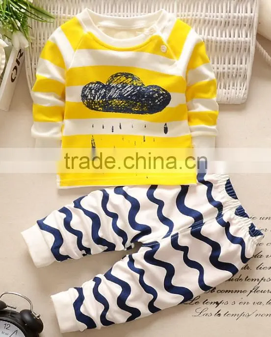 Latest Embroidery Designs Suits 100% Cotton Children Baby Christmas Striped Pajamas