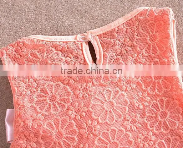 New girls children's summer lace tulle dress flower princess party dress Birthday Gift 4 Colors SV000411