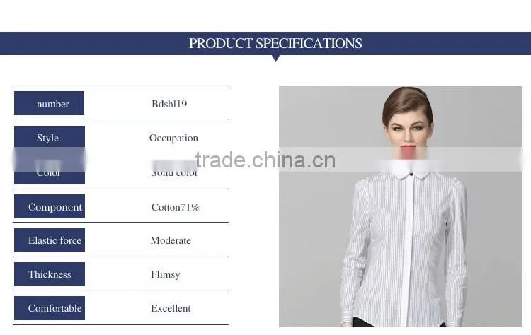 2015 Stylish Ladies Strip Long Cotton Shirts For Girls