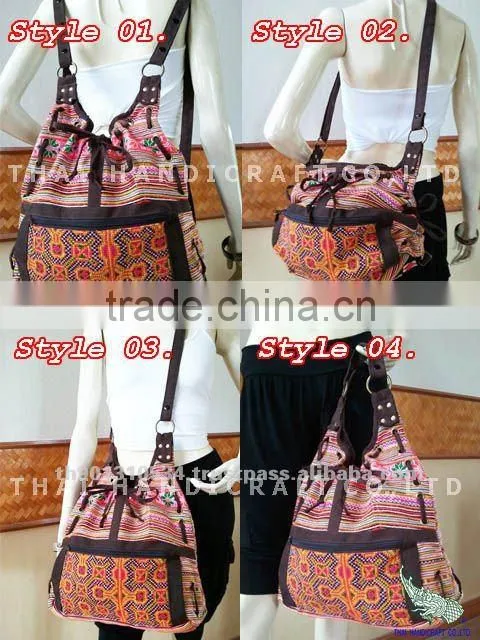 Embroidered HMONG HILL TRIBE Backpack School Bag Travel Bag Unisex Bag