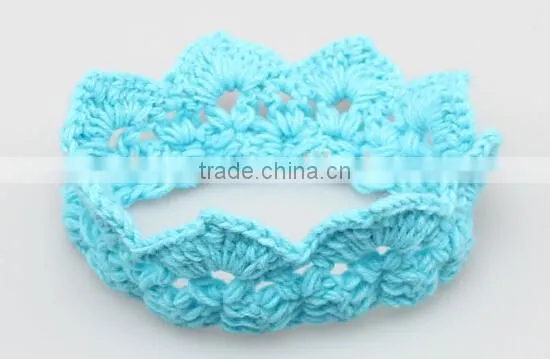 crown design baby crochet headband, knitting crown baby headband