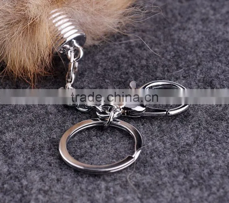Fluffy Custom Colour faux Fox Fur Accessory Fur Tail Keychain
