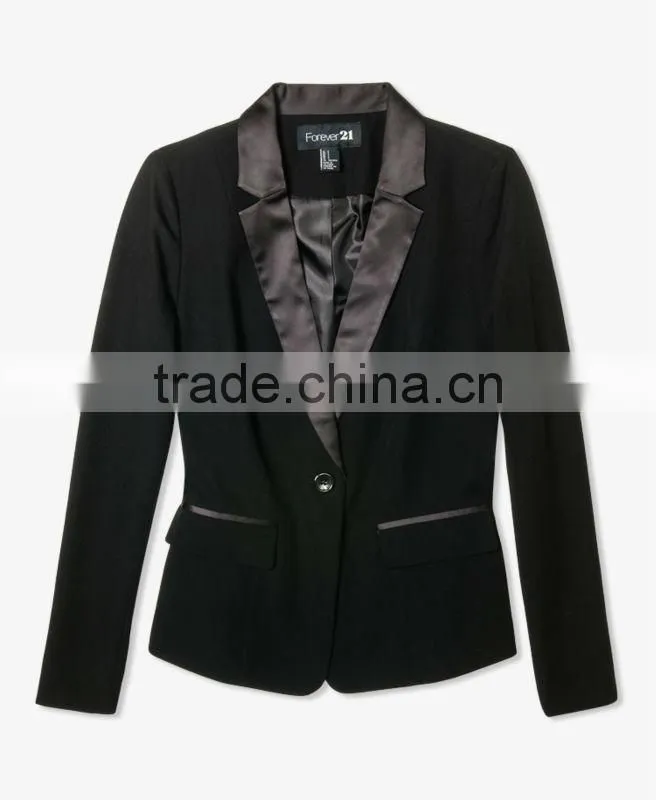 Satin Lapel & Trim Blazer
