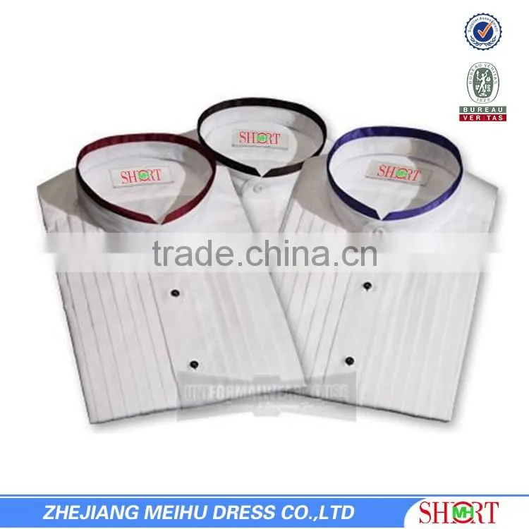 2016 mens' pleated wingtip collar white formal shirt