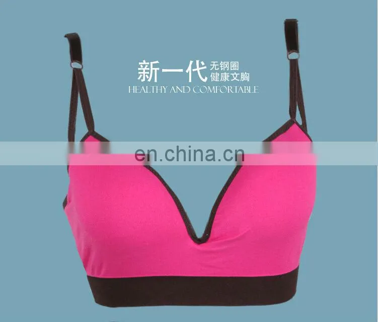 New design no steel ring yoga bra top with removable pads, women sport bra