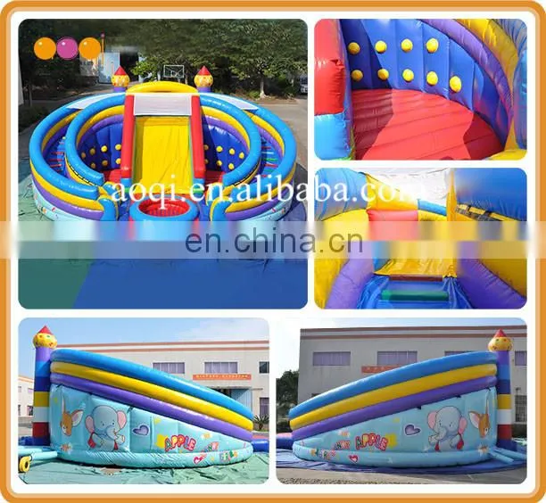Wholesale amusement pak item giant inflatable castle slide with ball pool