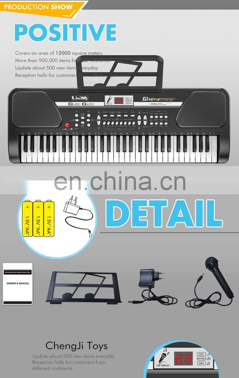 Hot sale electronic 61 key keyboard musical instruments with microphone