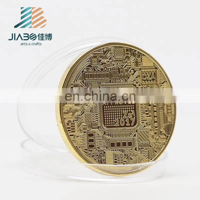 Custom design gold silver copper plating metal challenge coin Bitcoin promotion coin