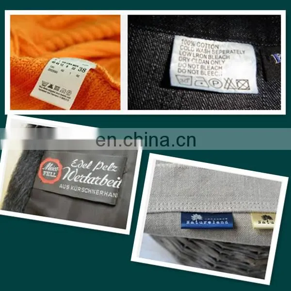 2015 colorful satin label garment
