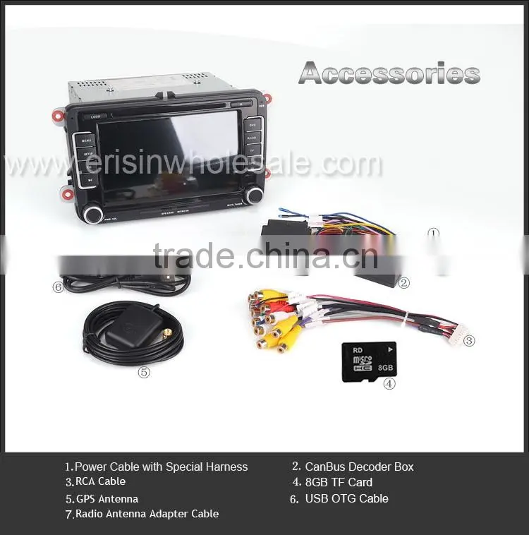 Erisin ES2698V 7 Inch 2 Din Android 4.4.4 Auto Radio Car DVD for Jetta