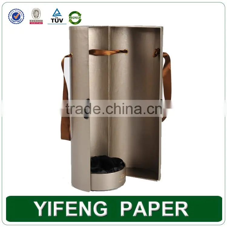 Custom Fancy Round Tube Wine Gift Boxes Wholesale