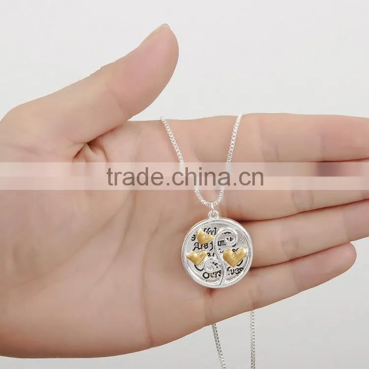 2015 European and American pop tree girlfriends love initial pendant necklace