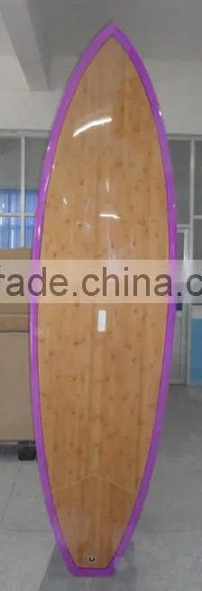 bamboo veneer purple surfing board stand up paddle board