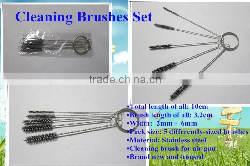 Linkboy Cleaning brushes set for air gun 5 differently-sized brushes Stainless steel