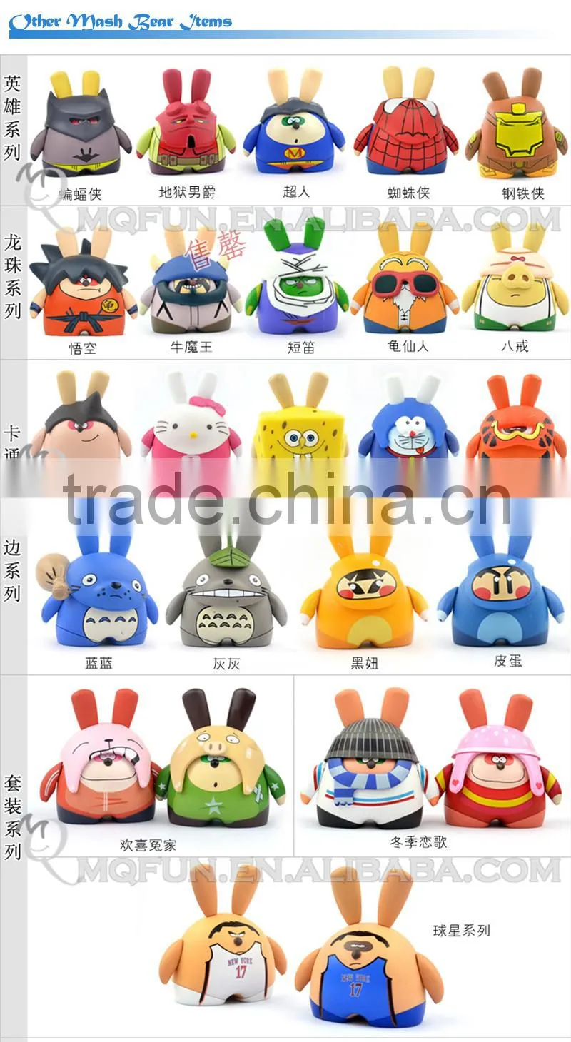 Mini Qute Mask Bear 10cm boy gift plastic reloading Samurai Shodown Hattori Hanzo action figure Game Cartoon toy car Decoration