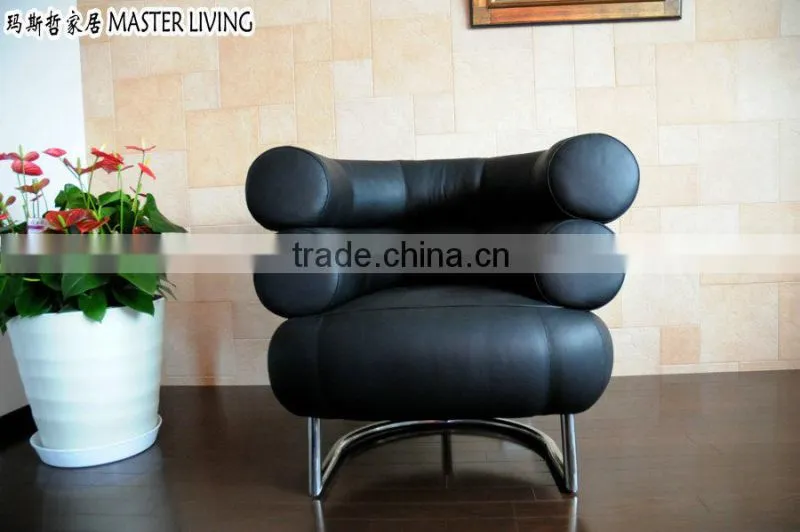 Replica relaxing comfortable PU leather stainless steel frame Eileen Gray Bibendum Chair for living room