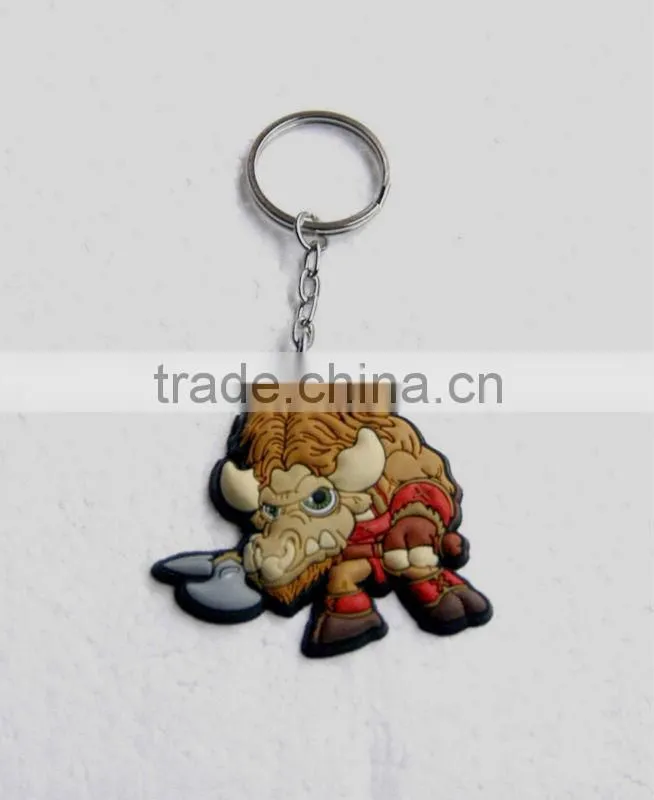 multi color soft PVC key ring, plastic keychain wholesale factory