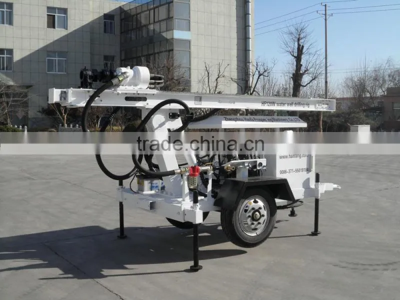 Welcomed in South America ! High Efficiency HF120W Trailer Hydraulic Water Well Drill Equipment