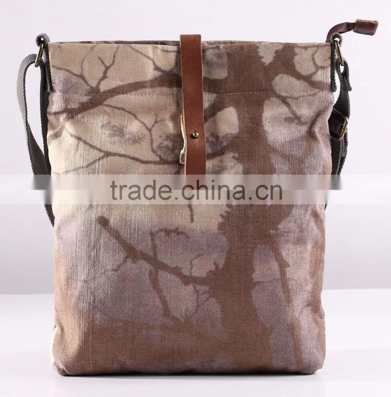 Custom vintage fashion canvas messenger bag
