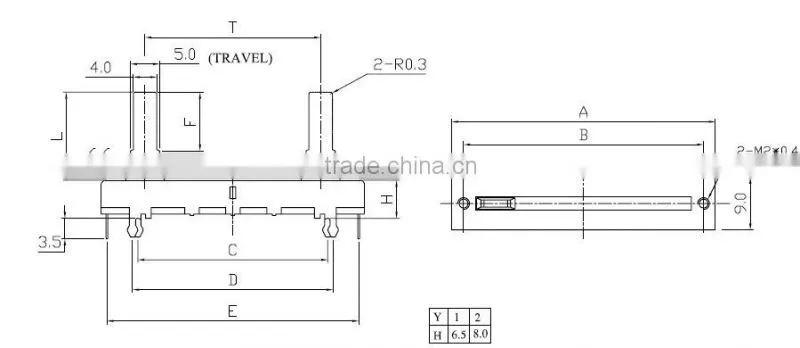 High quality direct sliding potentiometer