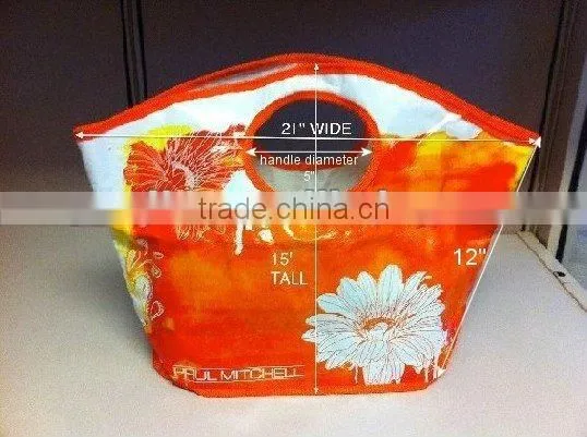 PP woven shopping bag with zipper closure