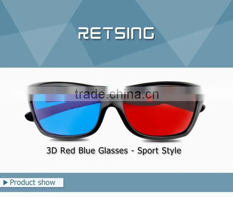 Plastic Adult Anaglyph 3D glasses, adult 3D glasses, 3D game glasses